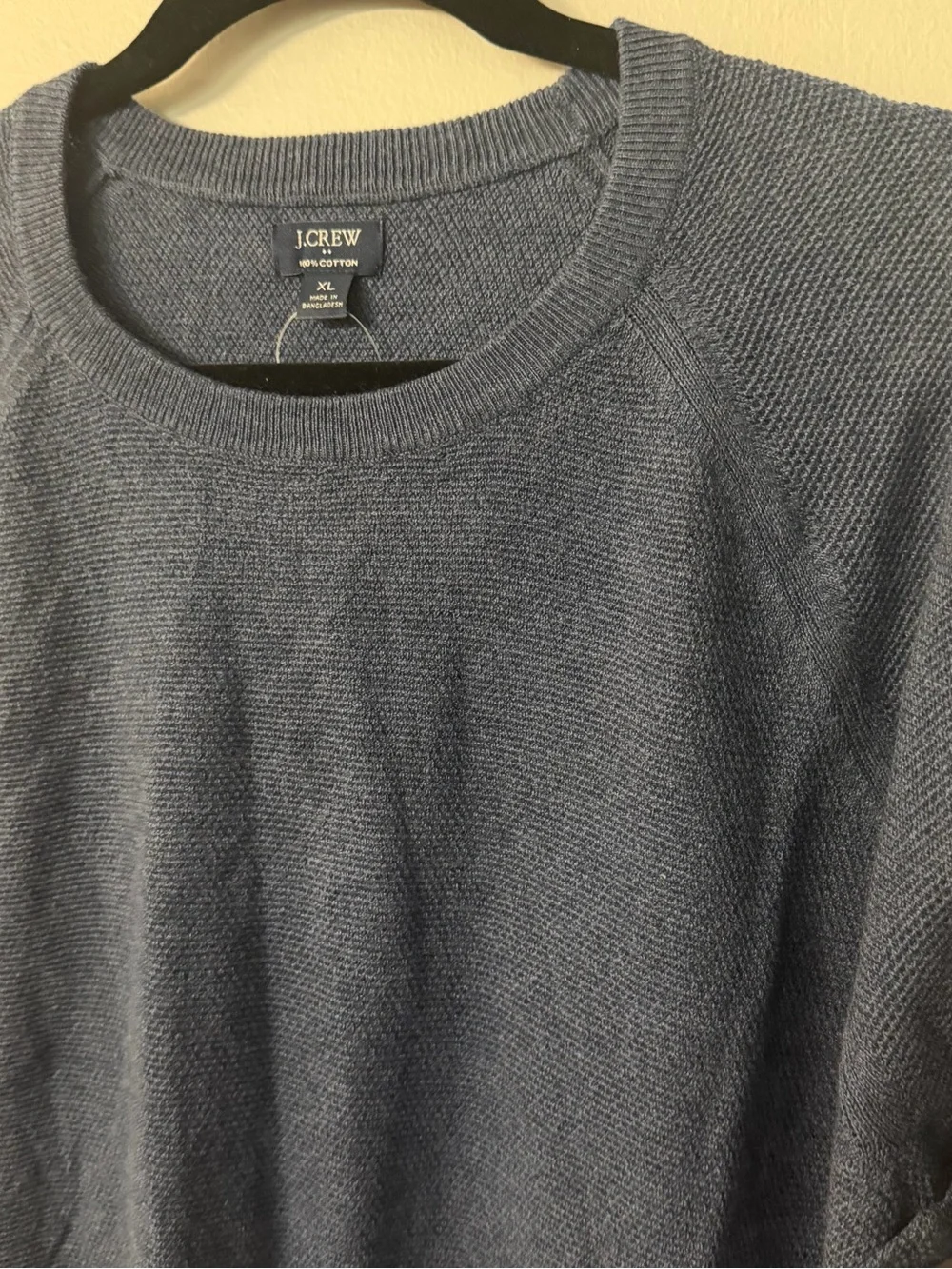 J. Crew Men’s Navy Long Sleeve 100% Cotton Knit Crewneck Sweater Sz XL NWT